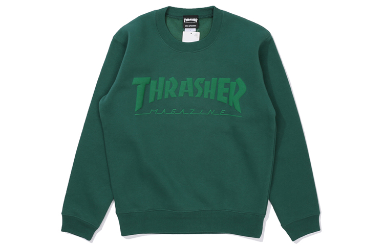 Thrasher Green Logo Foam Print Sweatshirt Japan Edition Unisex. TH8402FF-GREEN