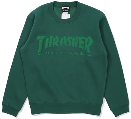 Thrasher 綠色Logo泡棉印字衛衣 日本限定款 男女適用。 TH8402FF-GREEN Buy Thrasher 綠色Logo泡棉印字衛衣 日本限定款 男女適用。 TH8402FF-GREEN