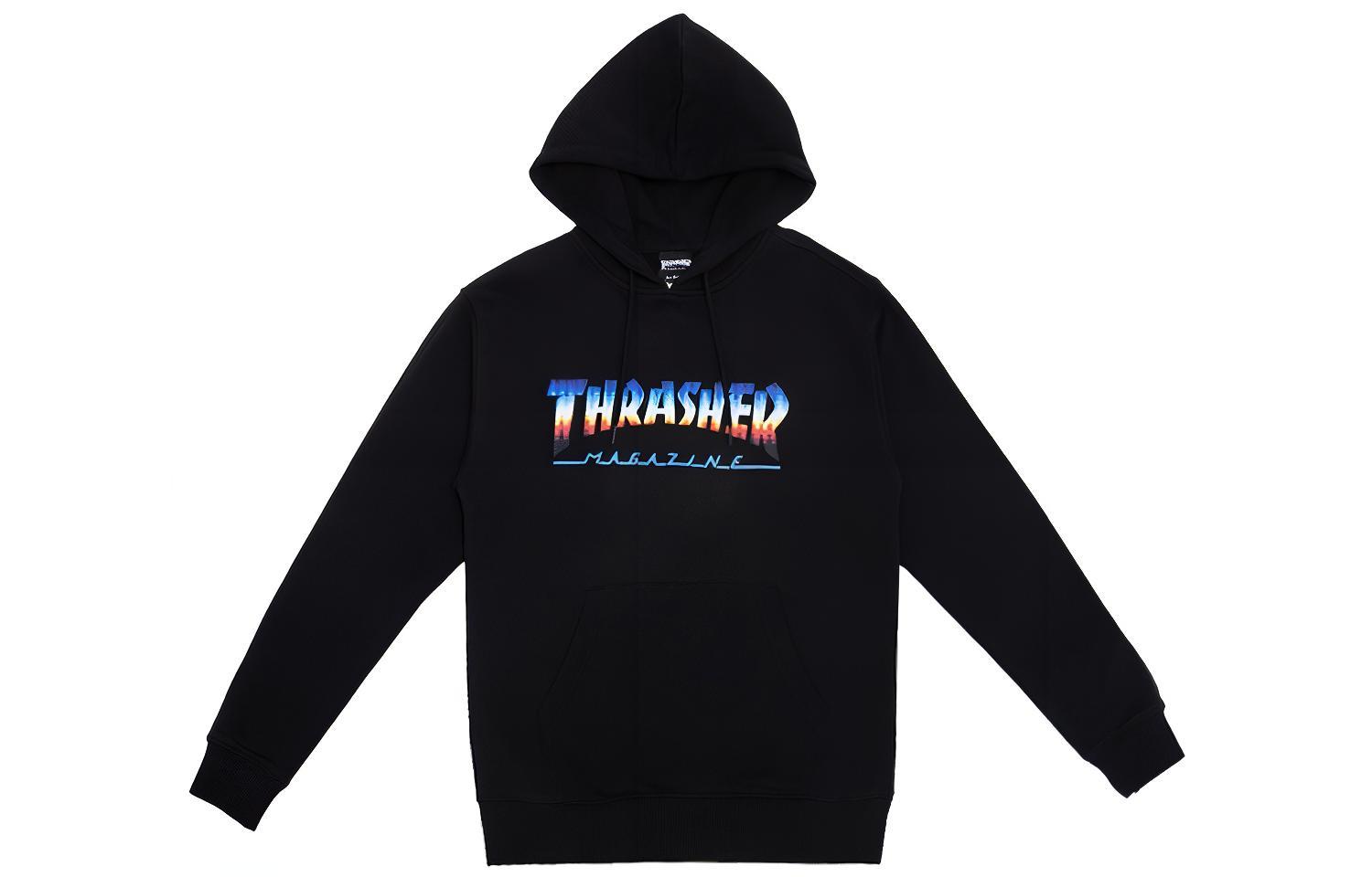 Thrasher Hometown Glitch Logo Hoodie Japan Edition Unisex - Black TH0619-PO03BLK