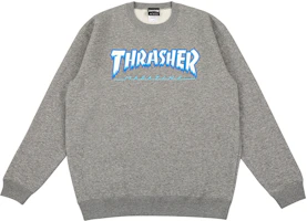 Thrasher Hometown Ice Crew Logo Print Pullover Sweatshirt Gray (Japan Edition). TH84226GREY/WHITE Thrasher Hometown Ice Crew Logo Print Pullover Sweatshirt Gray (Japan Edition). TH84226GREY/WHITE
