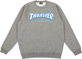 Thrasher Hometown Ice Crew Sweatshirt Grey (Japan Edition) Mens. TH84226-GREY/WHITE Thrasher Hometown Ice Crew Sweatshirt Grey (Japan Edition) Mens. TH84226-GREY/WHITE