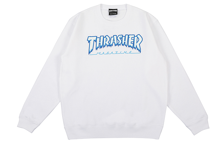 Thrasher Hometown Ice Logo Print Pullover Long Sleeve Sweatshirt White Japan TH84226-WHITE/WHITE