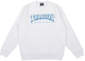 Thrasher Hometown Ice Logo Print Pullover Long Sleeve Sweatshirt White Japan TH84226-WHITE/WHITE Thrasher Hometown Ice Logo Print Pullover Long Sleeve Sweatshirt White Japan TH84226-WHITE/WHITE