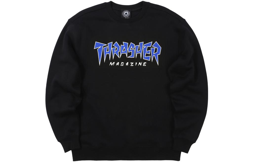 Thrasher Irregular Logo Crewneck Pullover Sweatshirt Unisex Black. 312719
