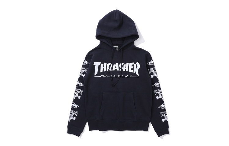 Thrasher Japan Exclusive Navy Long Sleeve Sweatshirt Unisex. TH951590-NAVY