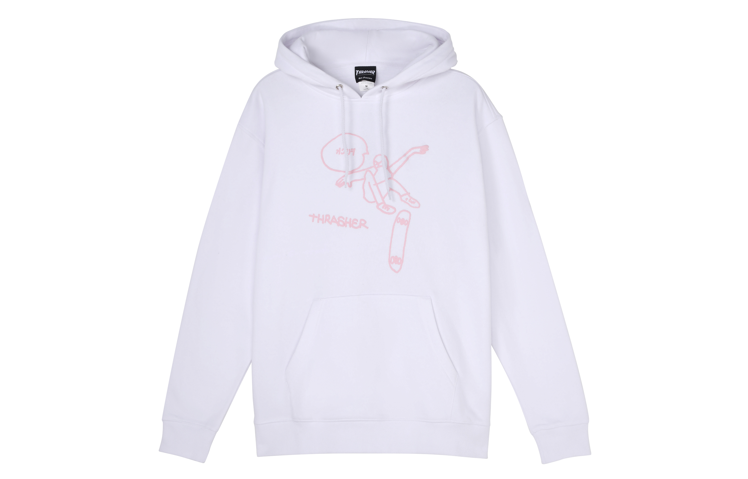 Thrasher KCuf Hoodie White Skateboard Logo Graphic Oversized Unisex Japanese Edition. TH0418-PO02WHT