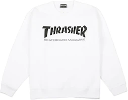 Thrasher Letter Logo Solid Color Sweatshirt Japan Edition Unisex White TH8401-WHITE/BLACK Thrasher Letter Logo Solid Color Sweatshirt Japan Edition Unisex White TH8401-WHITE/BLACK