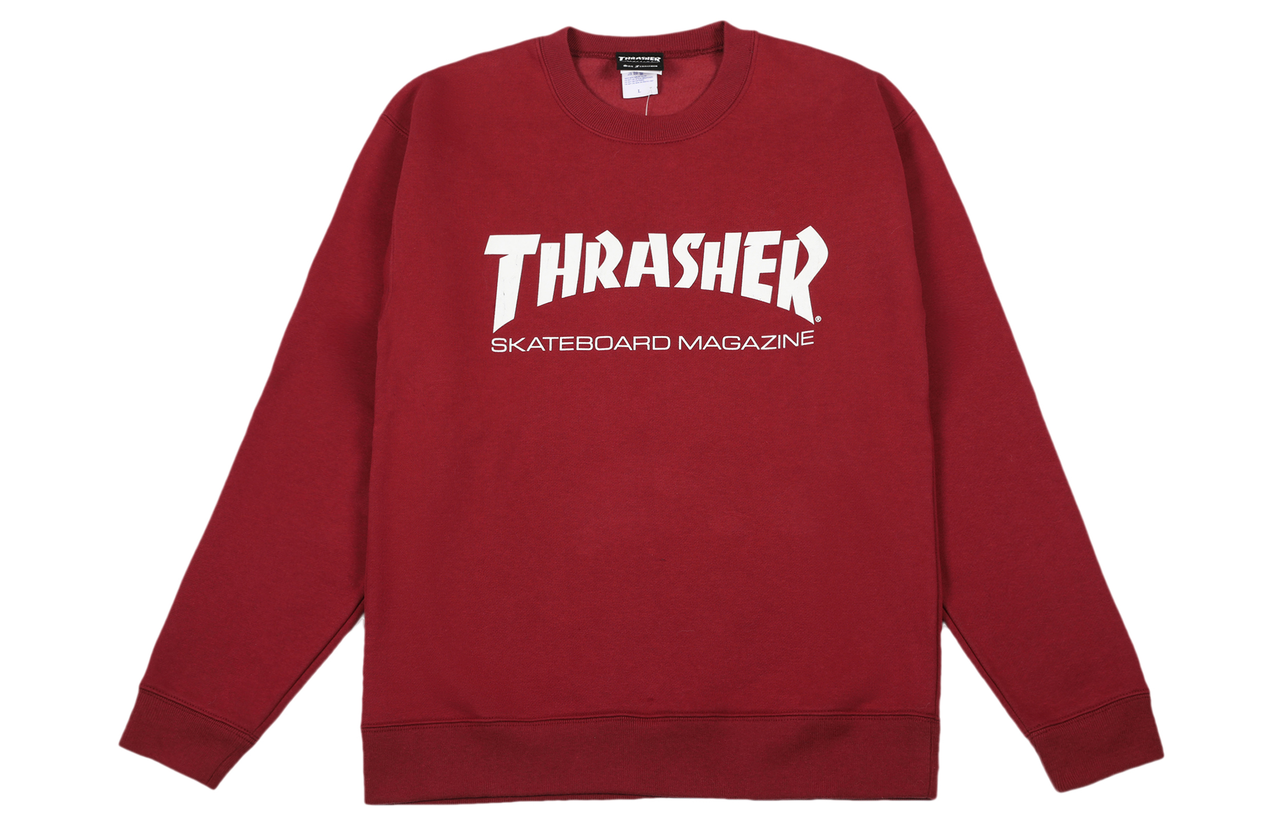 Thrasher Logo Crewneck Sweatshirt Japanese Edition Unisex Maroon. TH8401-BURG/WHT
