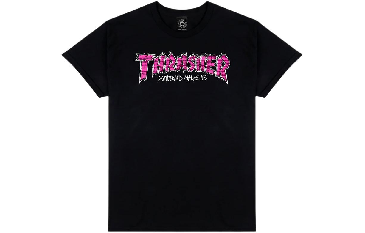 Thrasher Logo Graphic Unisex Black Crewneck T-Shirt TRA-SS24-047