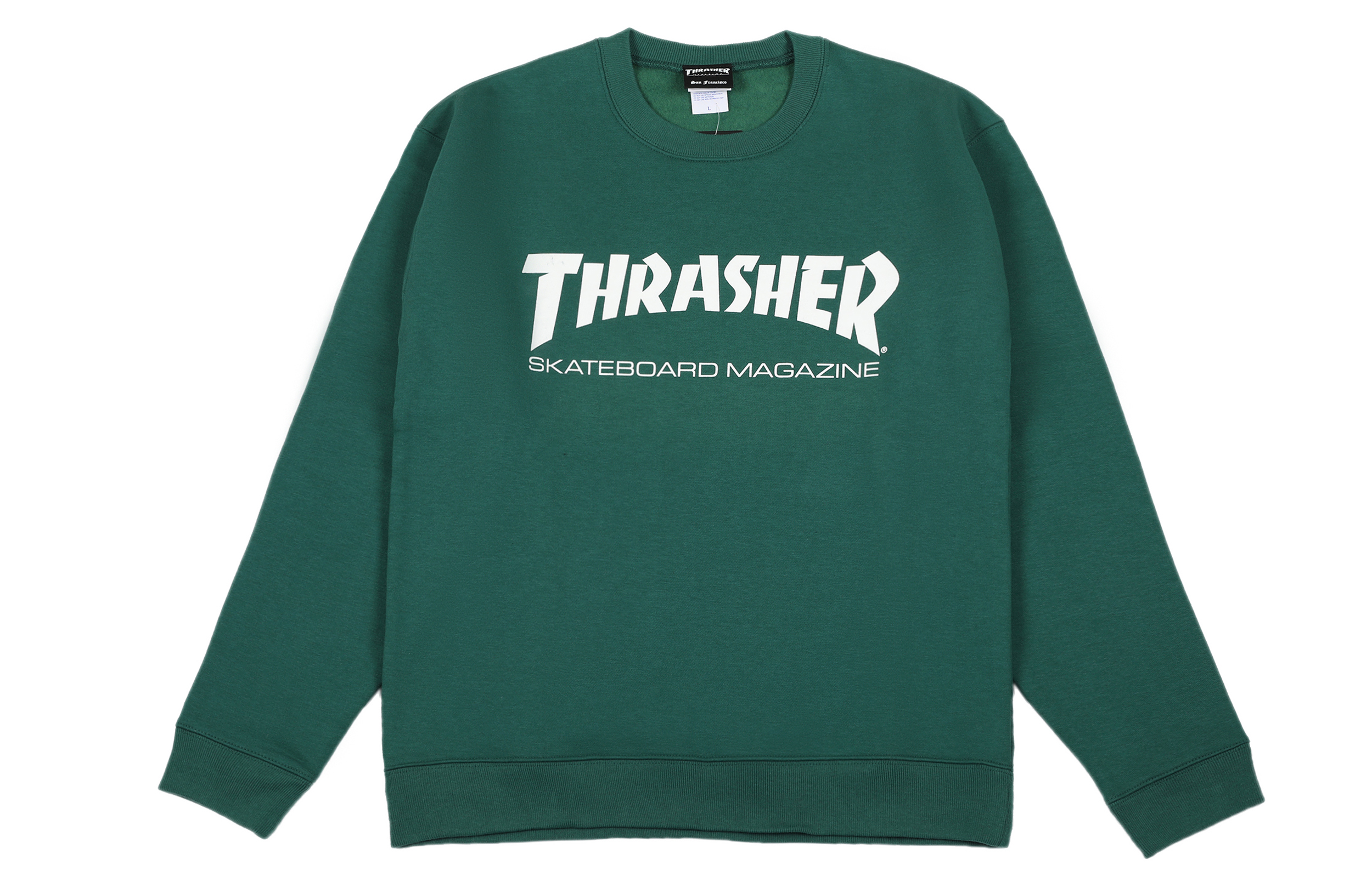 Thrasher Logo Pullover Sweatshirt Evergreen Unisex Japanese Edition TH8401-IVY-GREEN/WHITE