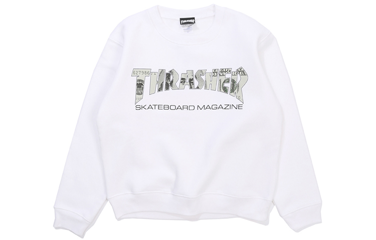 Thrasher Money Logo Crewneck Sweatshirt Unisex White Japan Edition. TH94235-WHITE