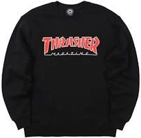 Thrasher Outlined Crew Black Graphic Print Pullover Sweatshirt Unisex 31212618 Thrasher Outlined Crew Black Graphic Print Pullover Sweatshirt Unisex 31212618