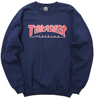 Thrasher Outlined Crew Graphic Pullover Sweatshirt Navy Unisex US Version THRAMH068 Thrasher Outlined Crew Graphic Pullover Sweatshirt Navy Unisex US Version THRAMH068