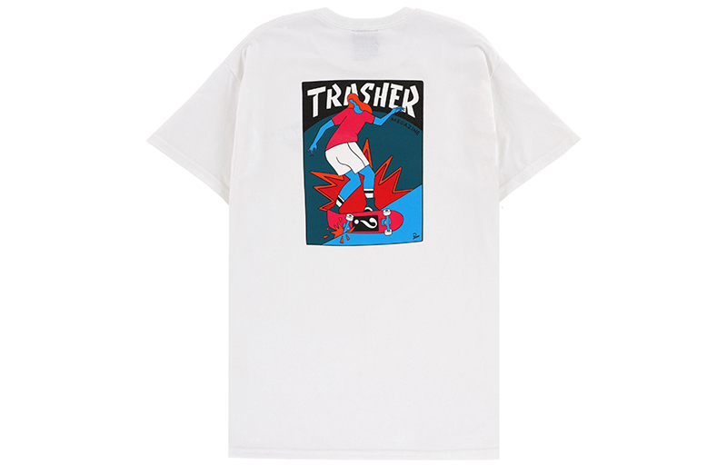Thrasher Parra Hurricane Tee White Unisex Skateboard Artist Illustration T-Shirt 145161