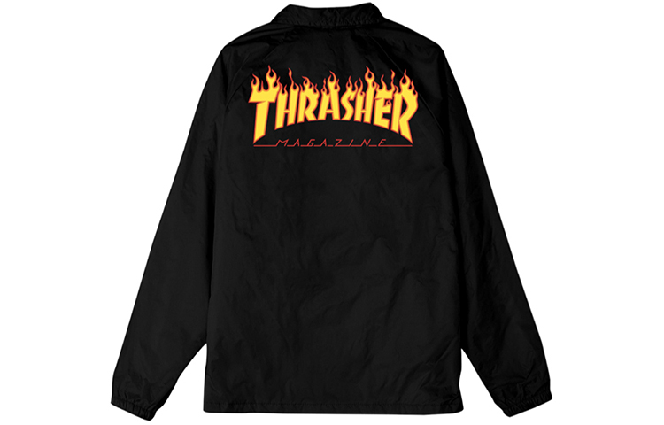 Thrasher Pocket Flame Coach Jacket Japan Edition Unisex BLACK TH0319-CJ02BLK