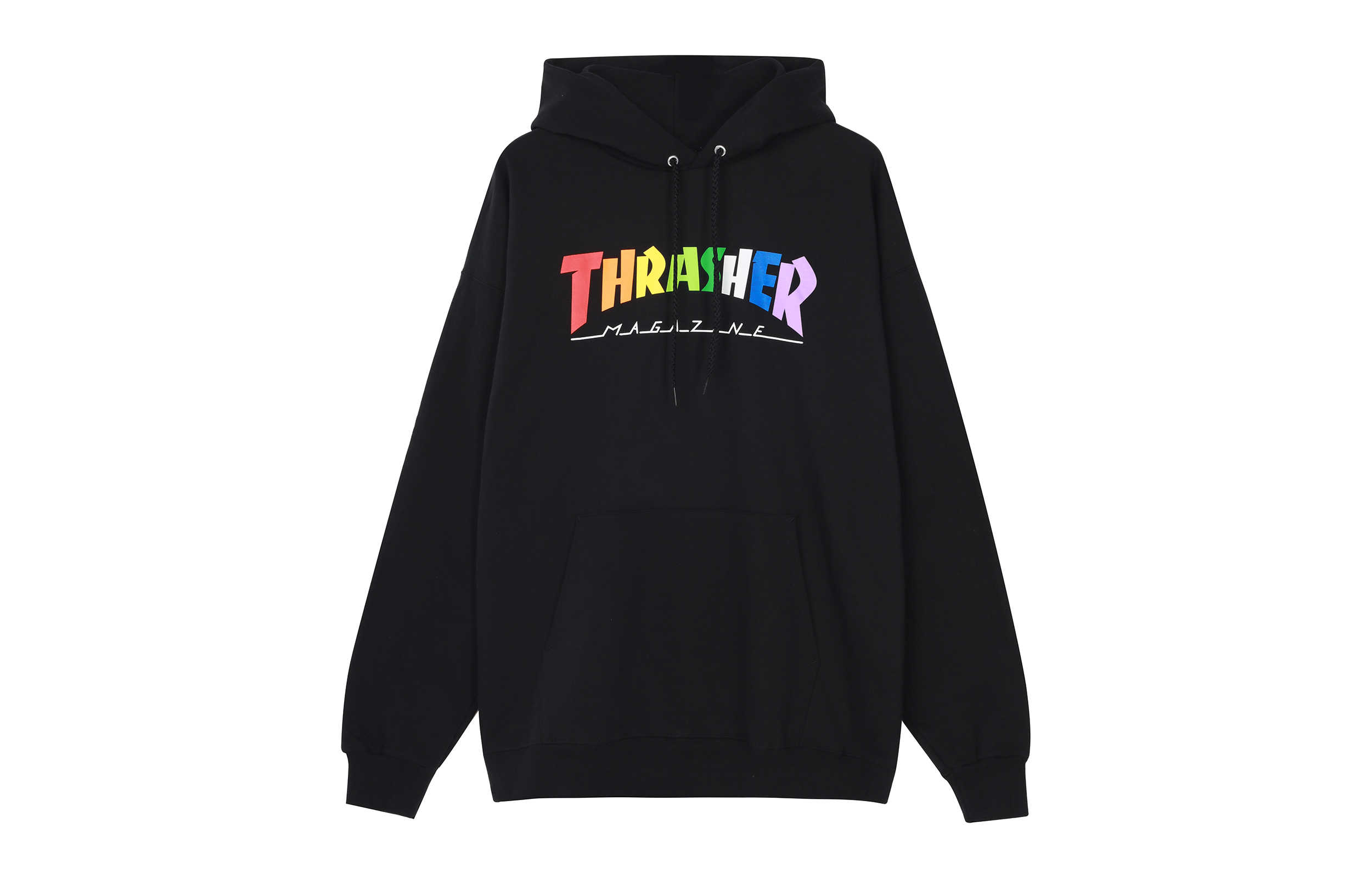 Thrasher Rainbow Logo Black Hoodie Pullover Unisex USA Edition. 144854