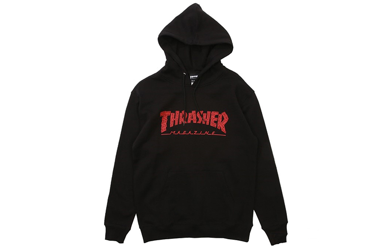 Thrasher Red Collage Flame Logo Hoodie Unisex Casual Sweatshirt. THR0418-PO03