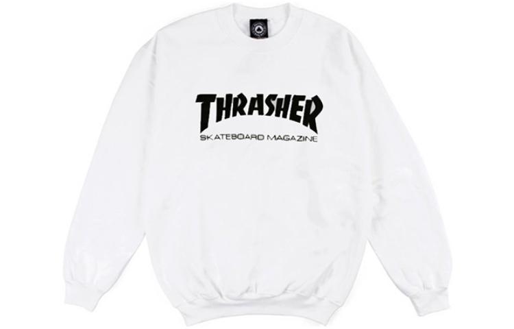 Thrasher Skate Mag Crewneck Sweatshirt White - Unisex, USA Edition. 145024