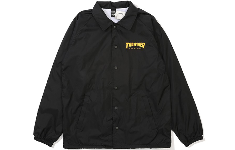 Thrasher Skategoat Flame Coach Jacket Black Unisex US Version THRAMJ028-08