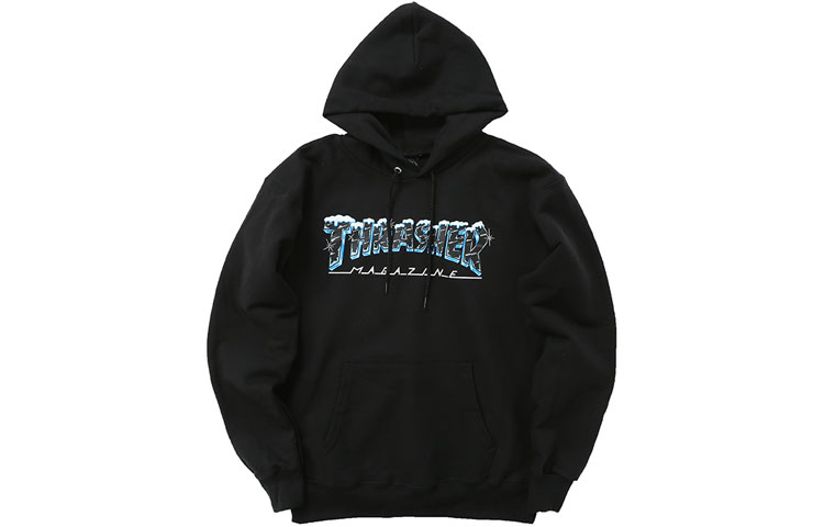 Thrasher Snowflake Logo Pullover Hoodie Unisex BLACK. 144848