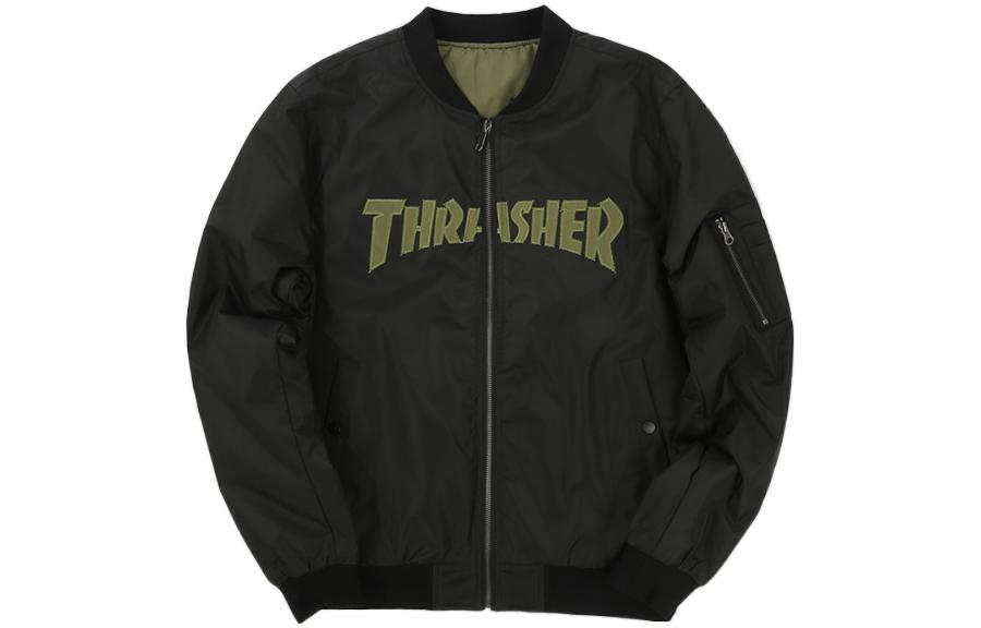 Thrasher SS22 Reversible Logo Letter Print Jacket Japan Edition BLACK THRAMJ054