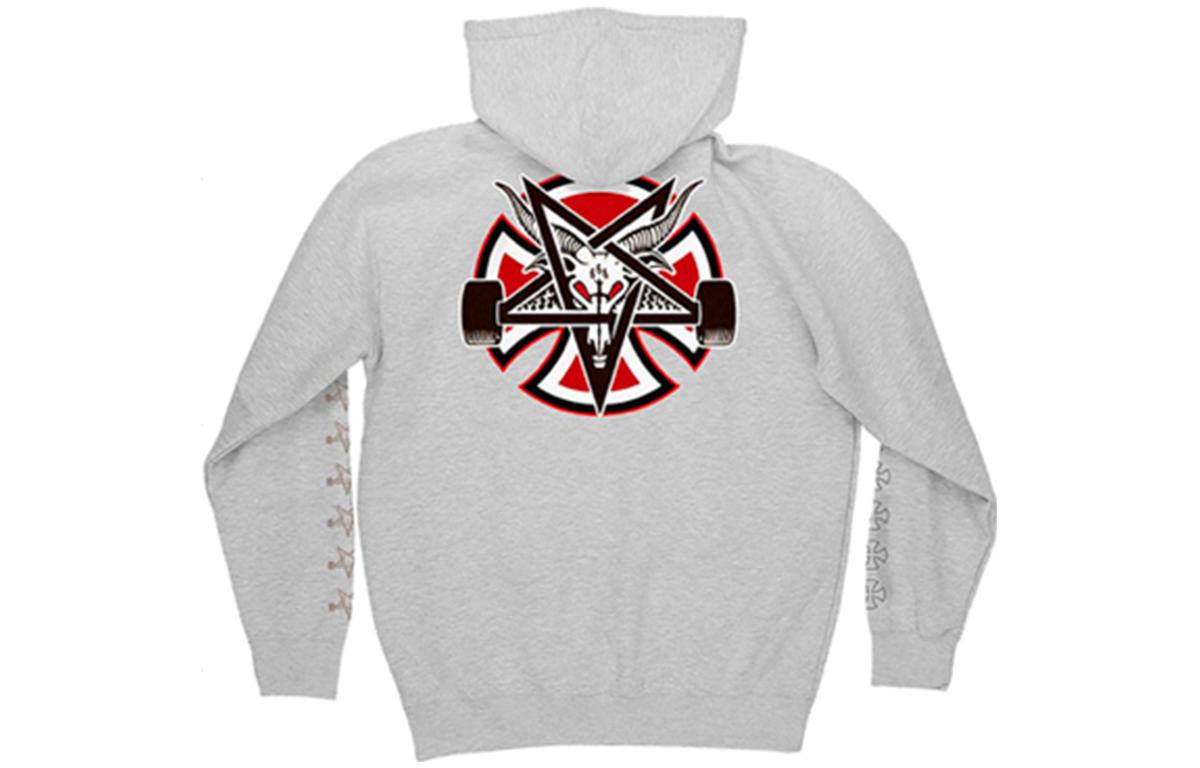 Thrasher x Independent Flame Logo Skateboard Hoodie Unisex - Gray. 44251906-98185