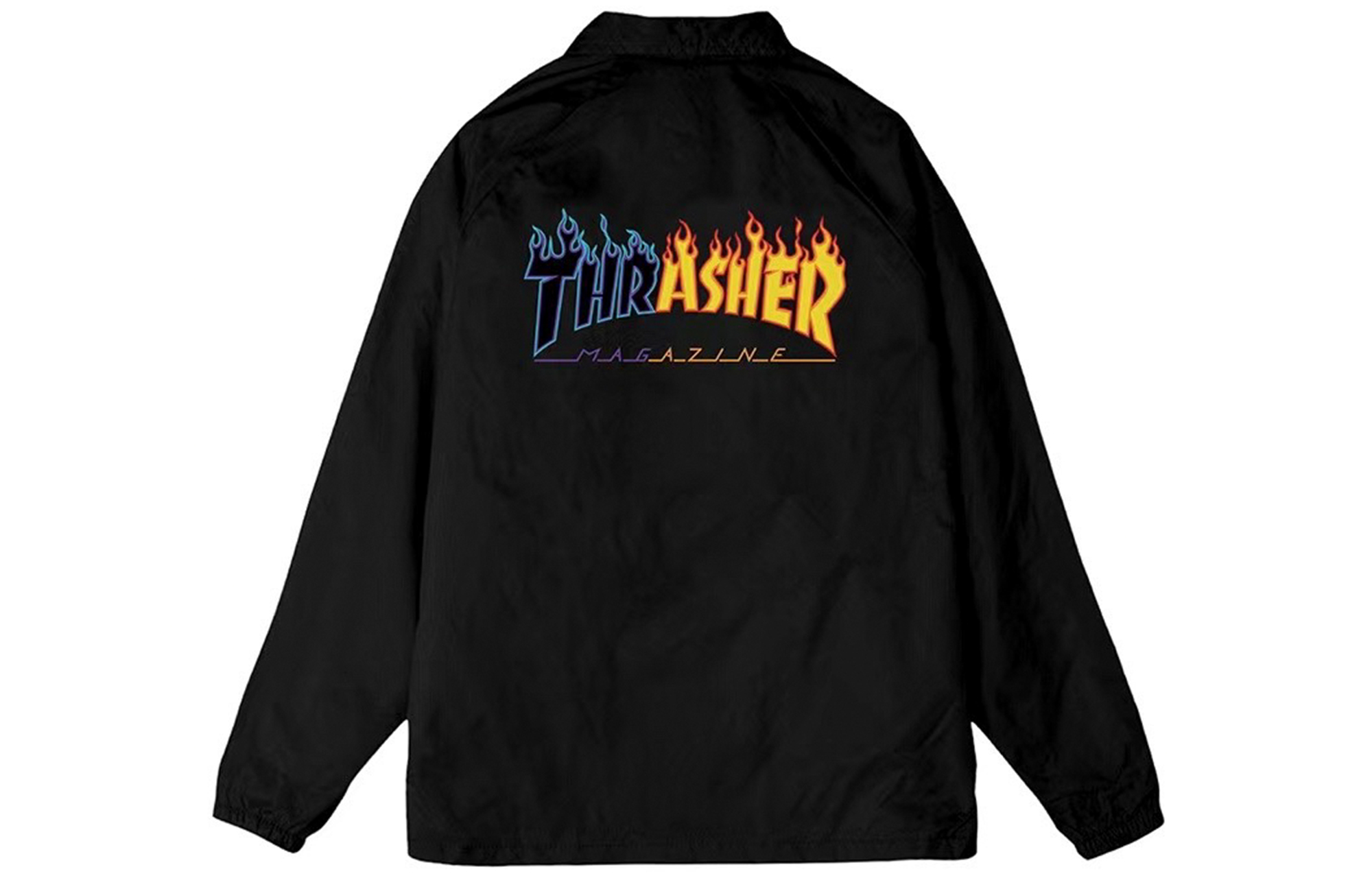 Thrasher Yin-Yang Flame Logo Coach Jacket Japan Unisex BLACK TH03203149BLK