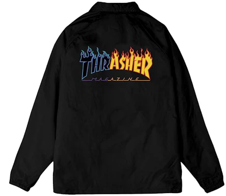 Thrasher 陰陽火焰標誌教練外套 日本版 男女 黑色 TH03203149BLK Buy Thrasher 陰陽火焰標誌教練外套 日本版 男女 黑色 TH03203149BLK