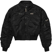 THUG CLUB Bio Soldier FW24 Black Zipper Jacket with Studded Design. tc24jp1301-blk THUG CLUB Bio Soldier FW24 Black Zipper Jacket with Studded Design. tc24jp1301-blk