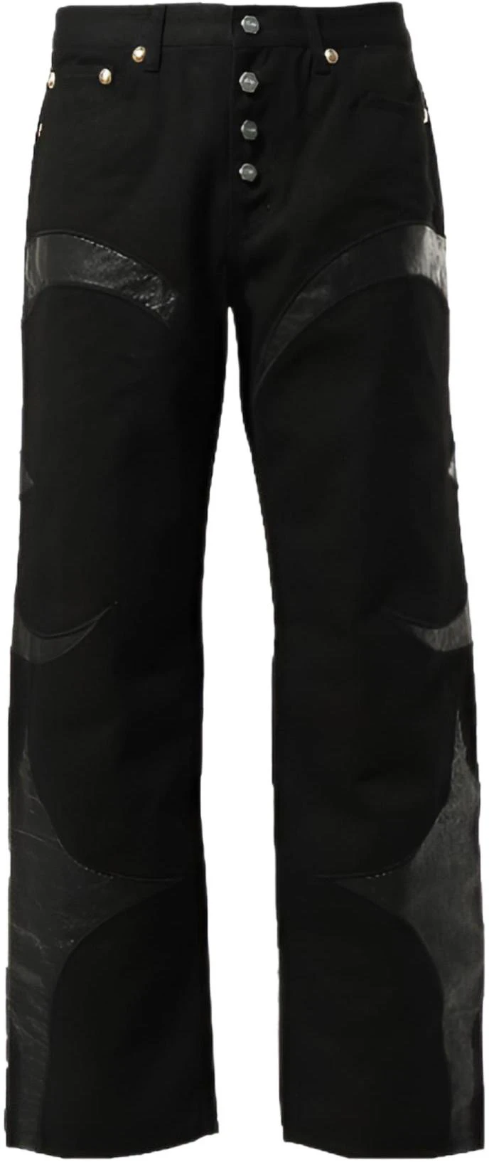 thug-club-black-patchwork-straight-leg-jeans-unisex-casual-style-moon-design-tc-23-pt-0903