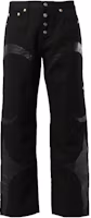 THUG CLUB Black Patchwork Straight-Leg Jeans Unisex Casual Style Moon Design TC23PT0903 THUG CLUB Black Patchwork Straight-Leg Jeans Unisex Casual Style Moon Design TC23PT0903