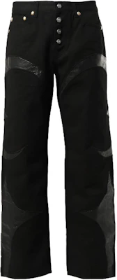 THUG CLUB Black Patchwork Straight-Leg Jeans Unisex Casual Style Moon Design TC23PT0903 Buy THUG CLUB Black Patchwork Straight-Leg Jeans Unisex Casual Style Moon Design TC23PT0903