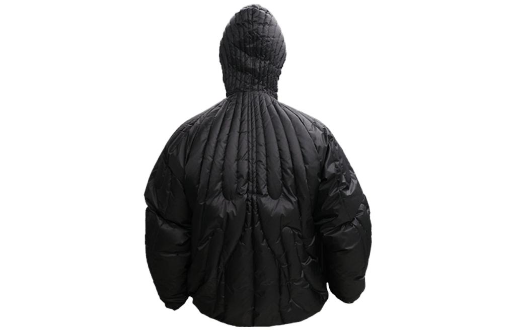 Lookbook THUG CLUB FW23 블랙 유니섹스 푸퍼 재킷 메탈 스타-문 로고 스티치. 1671504974