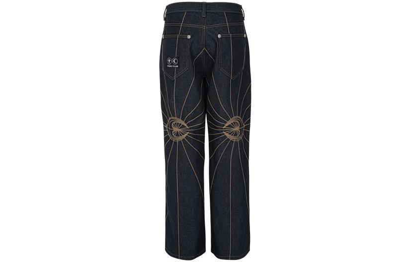 Lookbook THUG CLUB FW23 가을/겨울 유니섹스 생지 데님 자수 레이즈 진. 1683707773