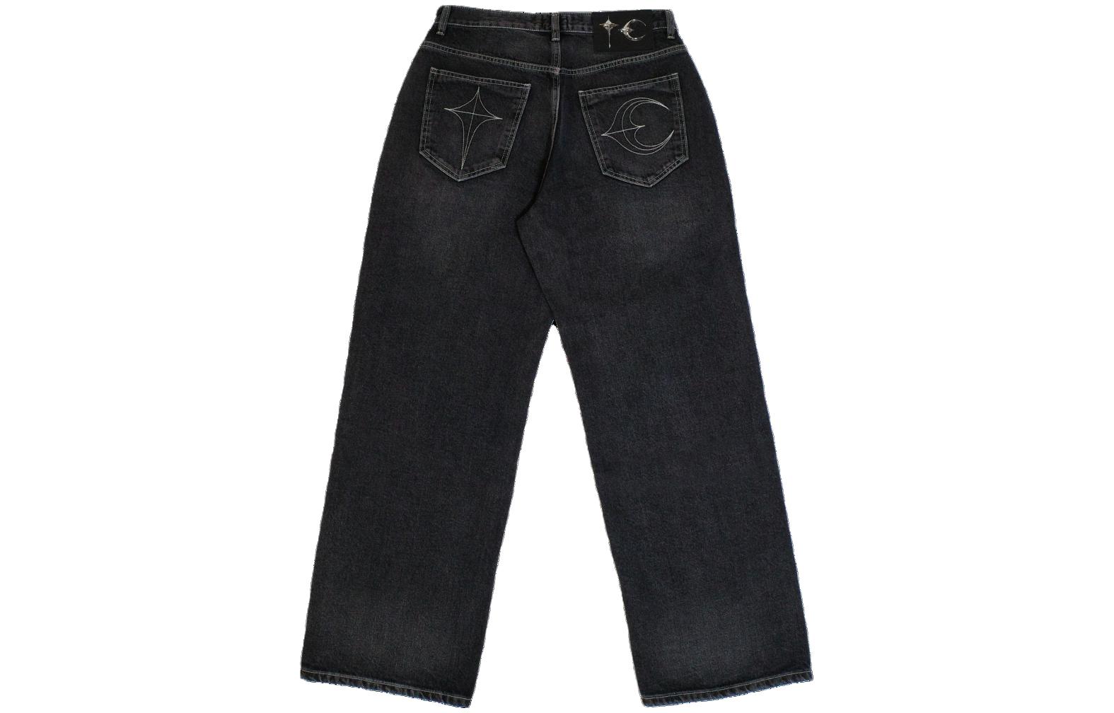 Lookbook THUG CLUB FW23 트라이벌 트리 아이코닉 TC 데님 진 유니섹스 블랙. TCFW-110-02