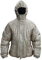 THUG CLUB FW23 Unisex Sand Hooded Puffer Jacket with Metal Moon-Star Logo. 1671612598 THUG CLUB FW23 Unisex Sand Hooded Puffer Jacket with Metal Moon-Star Logo. 1671612598