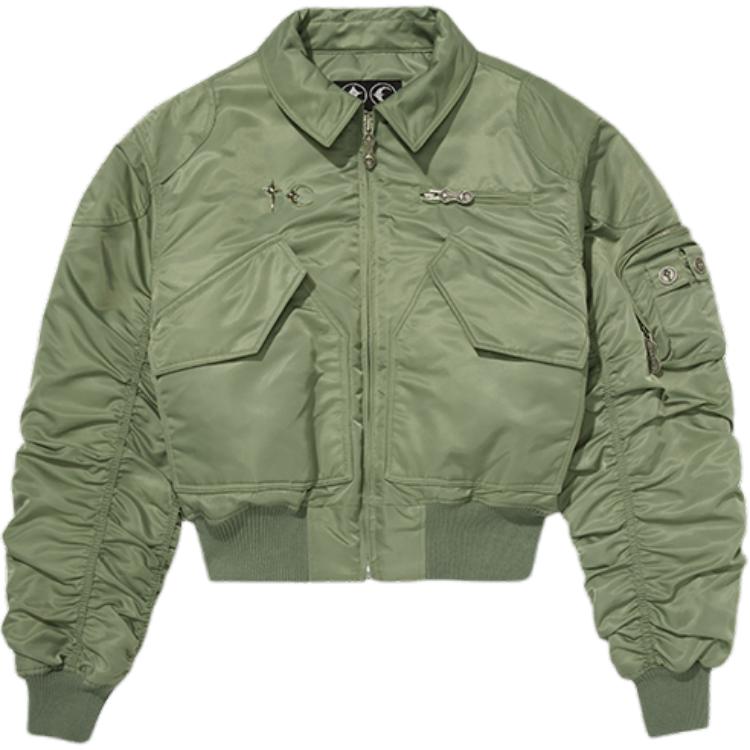 Order THUG CLUB FW24 바이오 솔저 올리브 스터디드 집업 캐주얼 재킷. tc24jp1303-olv