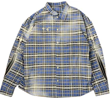 THUG CLUB FW24 Bio Soldier Flannel Plaid Long Sleeve Shirt Unisex TC24SH2001 THUG CLUB FW24 Bio Soldier Flannel Plaid Long Sleeve Shirt Unisex TC24SH2001
