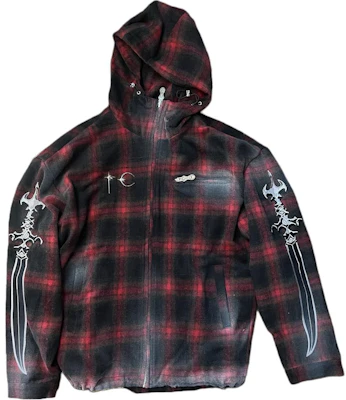 THUG CLUB FW24 生化士兵格紋拉鍊連帽外套 中性款 TC24JK2301 Buy THUG CLUB FW24 生化士兵格紋拉鍊連帽外套 中性款 TC24JK2301