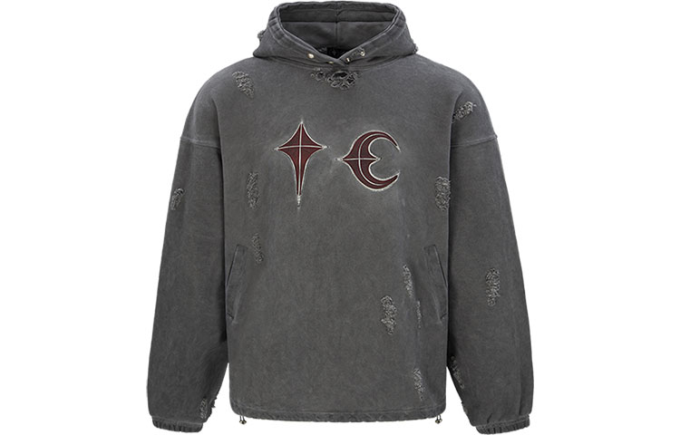 Cheap THUG CLUB 락 후드티 기하학 프린트 디스트레스드 풀오버 유니섹스 1690531436