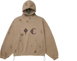 THUG CLUB SS24 Distressed Pullover Hoodie Men Camel Color TC24SS0404 THUG CLUB SS24 Distressed Pullover Hoodie Men Camel Color TC24SS0404