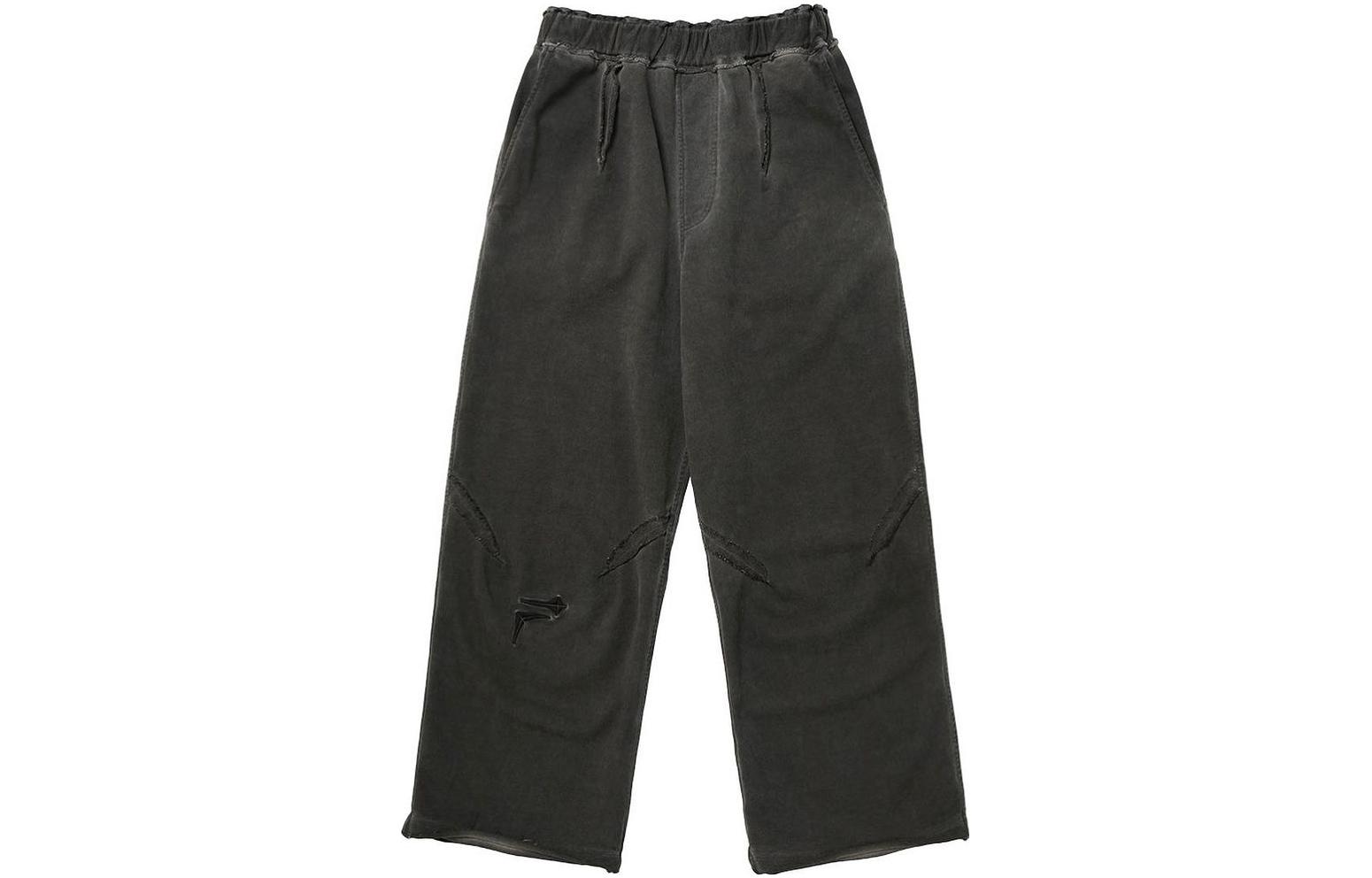 THUG CLUB x FILA FW23 Logo Pocket Loose Knit Track Pants Unisex Charcoal Gray 1100FS2FPF3T08XCGY