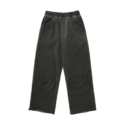 THUG CLUB FILA FW23 Logo Pocket Loose Knit Track Pants Unisex Charcoal Gray 1100FS2FPF3T08XCGY