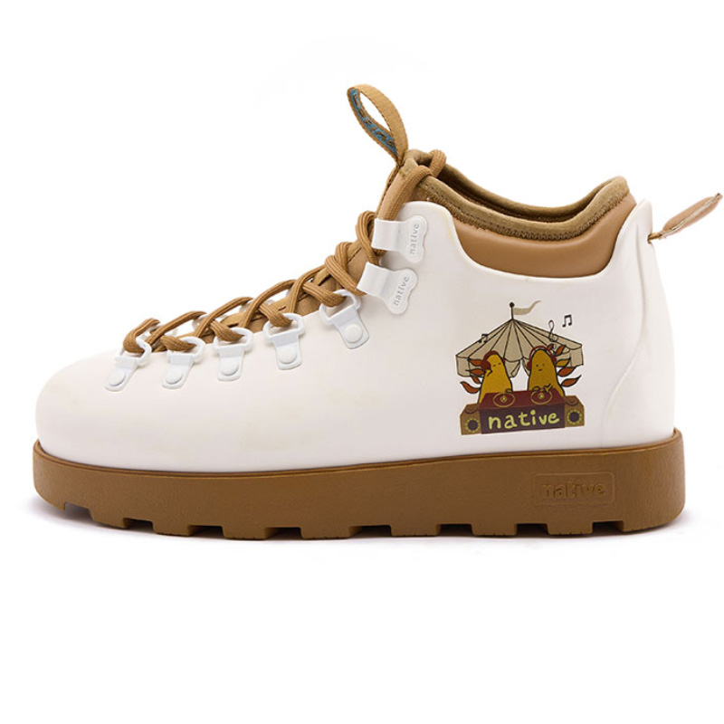 TIA x Native Shoes Fitzsimmons 3.0 Guardian Series White Brown Winter Boots. 31200602-9205