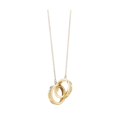 TIFFANY & CO. 1837 Collection Clasp Hoop 18k Gold Necklace Unisex. 23579197