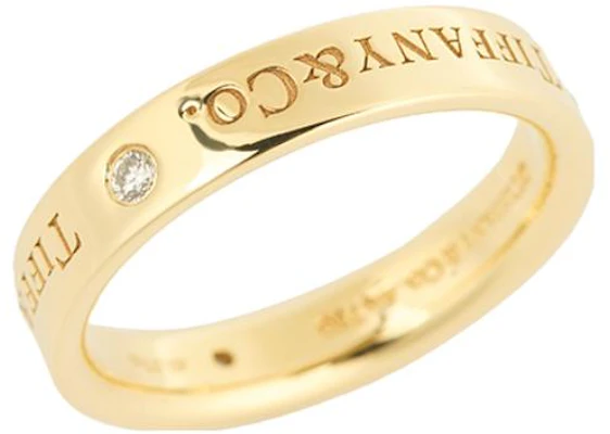 Cincin Tiffany & Co. 18k Emas Huruf Ukir Unisex Perhiasan Pasangan. GRP10240 Details for Cincin Tiffany & Co. 18k Emas Huruf Ukir Unisex Perhiasan Pasangan. GRP10240