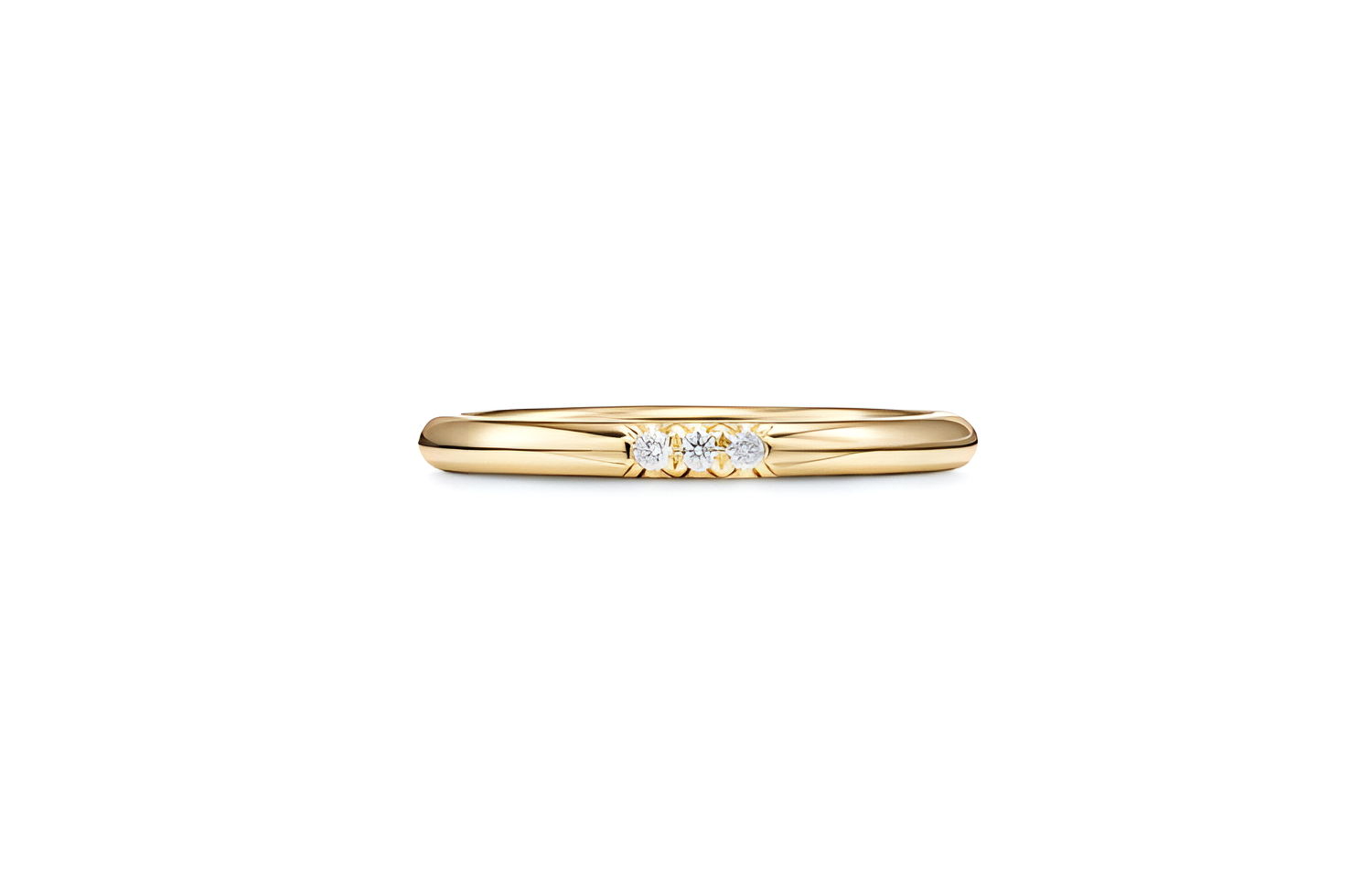 Tiffany & Co. 18K Gold Crystal Embellished Ring Unisex Couple Style Gold 61001468