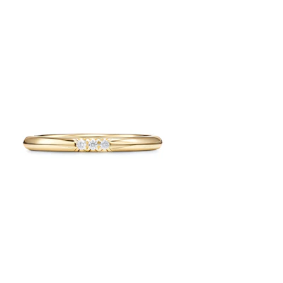 Tiffany & Co. 18K Gold Crystal Embellished Ring Unisex Couple Style Gold 61001468