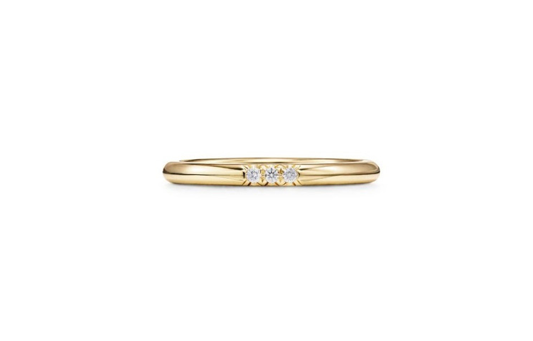 Tiffany & Co. 18K Gold Crystal Embellished Ring Unisex Couple Style Gold 61001468 圖 2