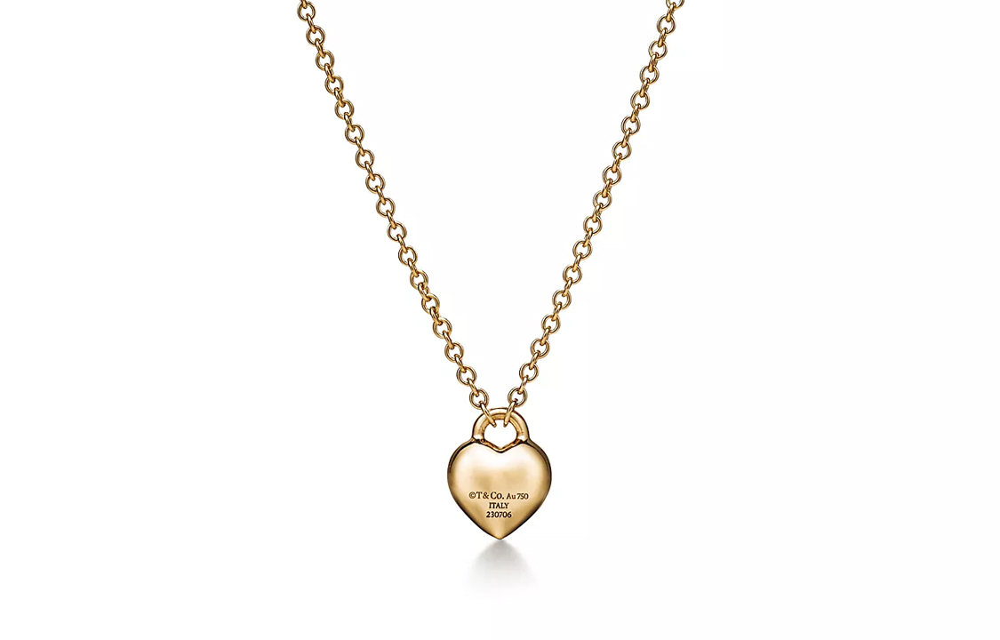 Tiffany & Co. 18K Gold Heart Pendant Necklace Unisex Couple Edition Gold 73340691 圖 4